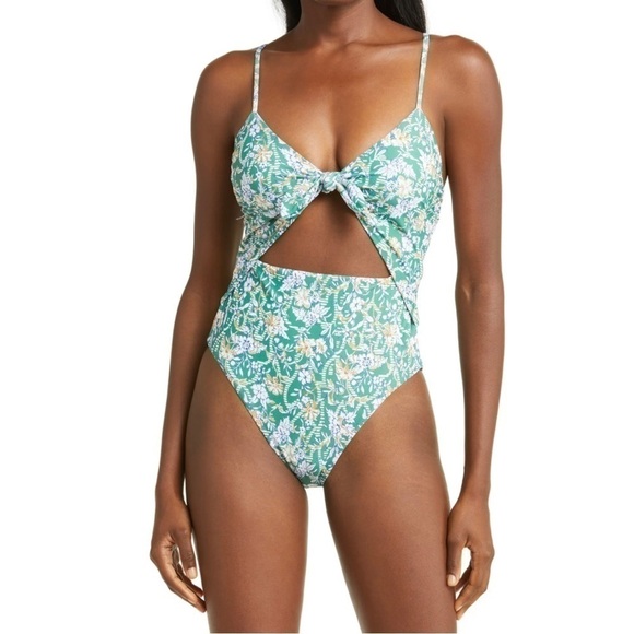 VERONICA BEARD Aniston Floral Print One-Piece Swimsuit - Sz - Large (B488) - Picture 1 of 12